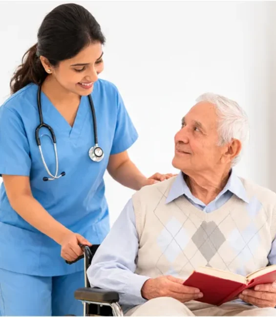 Doctor Supportive care in a bright room