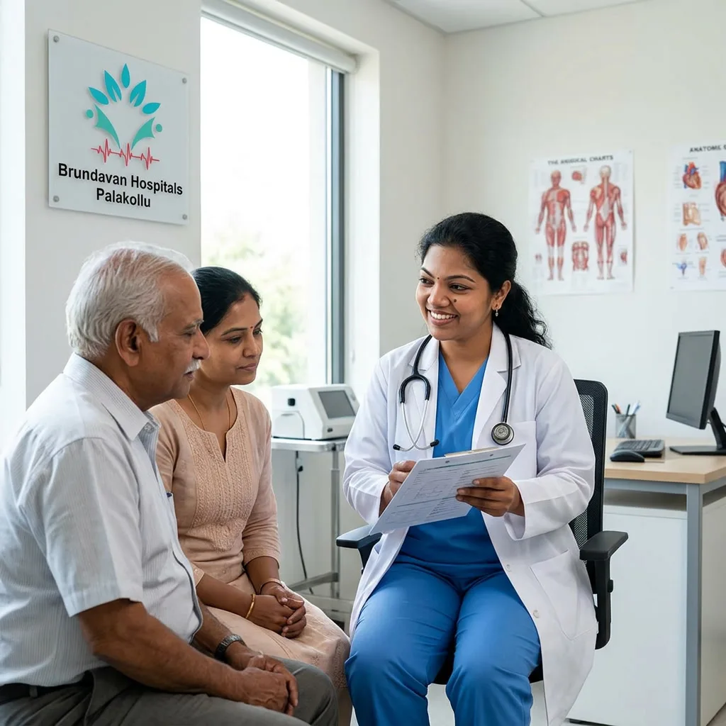 Indian_female_surgeon_in_scrubs_and_white_coat_consulting_a_patient_in_a_clean